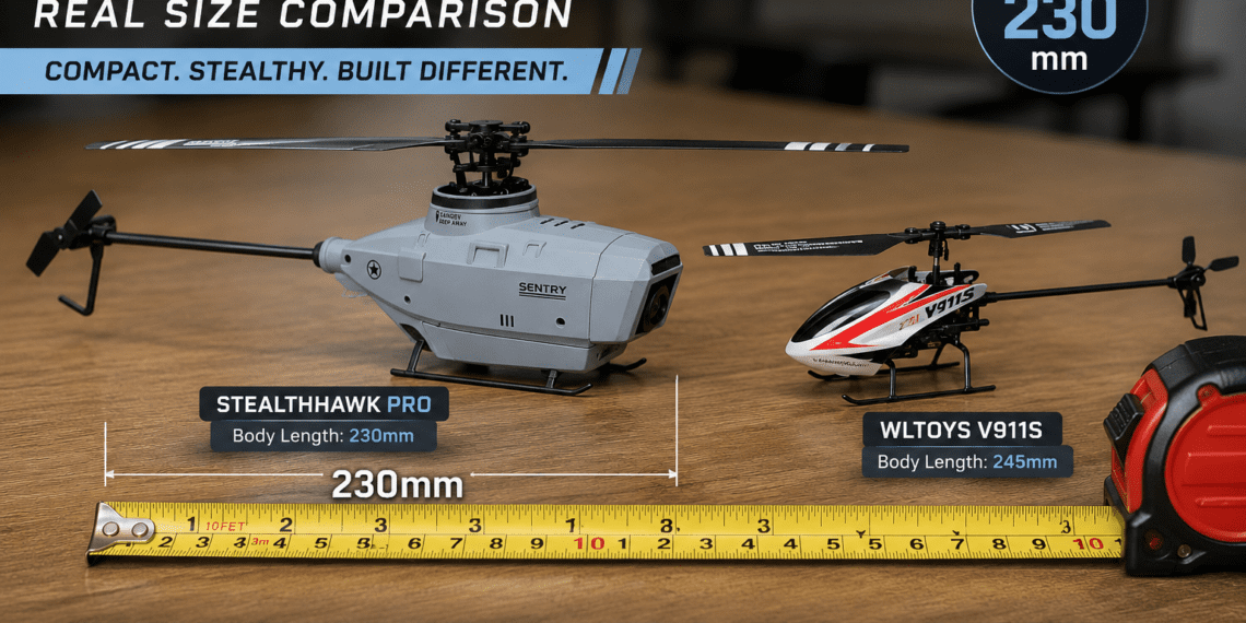 Stealthhawk Pro Reviews 2026: What Every Buyer Needs To Know Before Spending $149 5 StealthHawk Pro RC helicopter drone size comparison - 230mm body