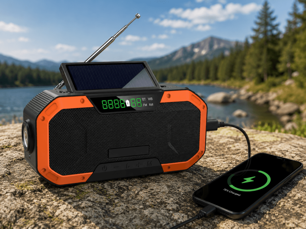 Qinux Brick Pro Review (2026): Is This Survival Gadget Actually Worth It? 1 Qinux Brick Pro emergency radio charging a smartphone outdoors