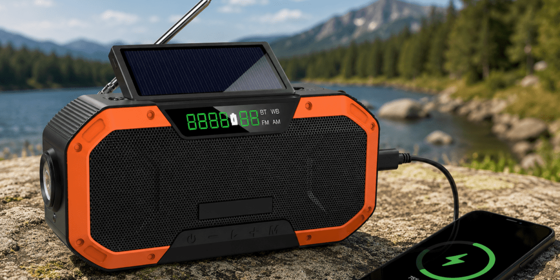Qinux Brick Pro Review (2026): Is This Survival Gadget Actually Worth It? 5 Qinux Brick Pro emergency radio charging a smartphone outdoors