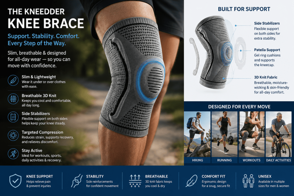 Kneedder Reviews: We Tested It. Here's the Real Truth. 4 Kneedder neoprene compression knee brace with lateral reinforcements