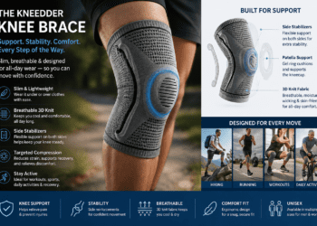 Kneedder neoprene compression knee brace with lateral reinforcements