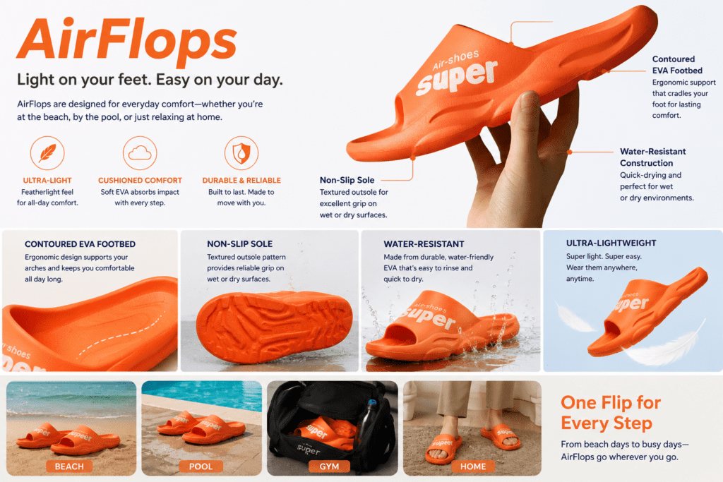 Airflops Slippers Review: Is &Quot;Memory Foam&Quot; Actually Memory Foam? 6 AirFlops ergonomic therapeutic EVA foam flip-flop slippers in blue