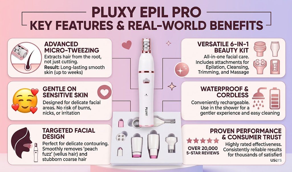 Pluxy Review (2026): Real Epilation, Funnel Price, Mixed Reviews 6 Key Features Real World Benefits of pluxy Epil Pro