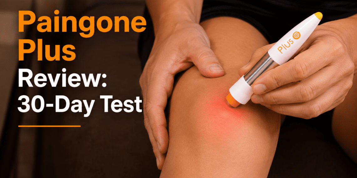 Paingone Plus Review (2026 Update): Does This Automatic Tens Pen Actually Work? 5 Paingone Plus automatic TENS pen being used on a sore knee.