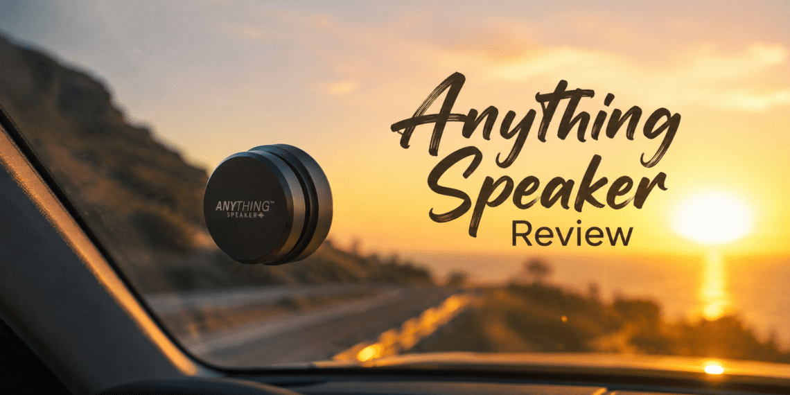 Anything Speaker bone conduction device attached to a car windshield.