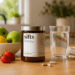 Sifts Microplastic Support supplement in a reusable glass jar.