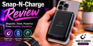 Snap-N-Charge Review: I Tested The Viral Magnetic Power Bank 4 User holding an iPhone with the compact Statik Snap-N-Charge magnetic power bank attached.