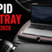 Stupid Car Tray sitting level on a passenger seat holding a laptop.