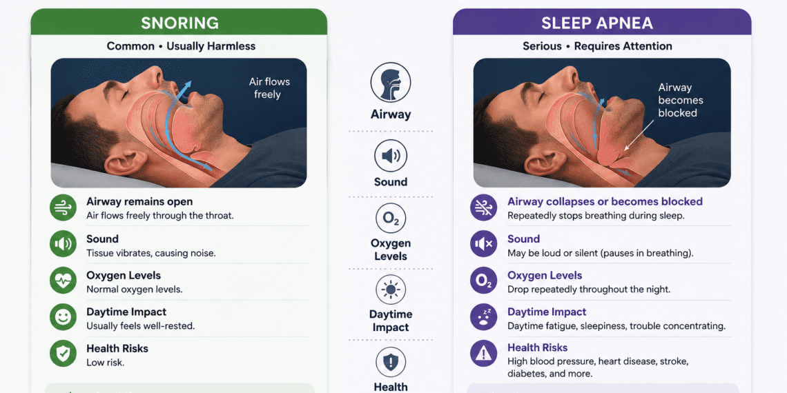 Snoring Vs Sleep Apnea: How To Tell The Difference (2026) 5 Snoring vs Sleep Apnea
