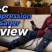 "Person relaxing using the Air-C Compression Massager on their legs"