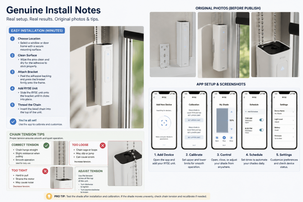 genuine install notes