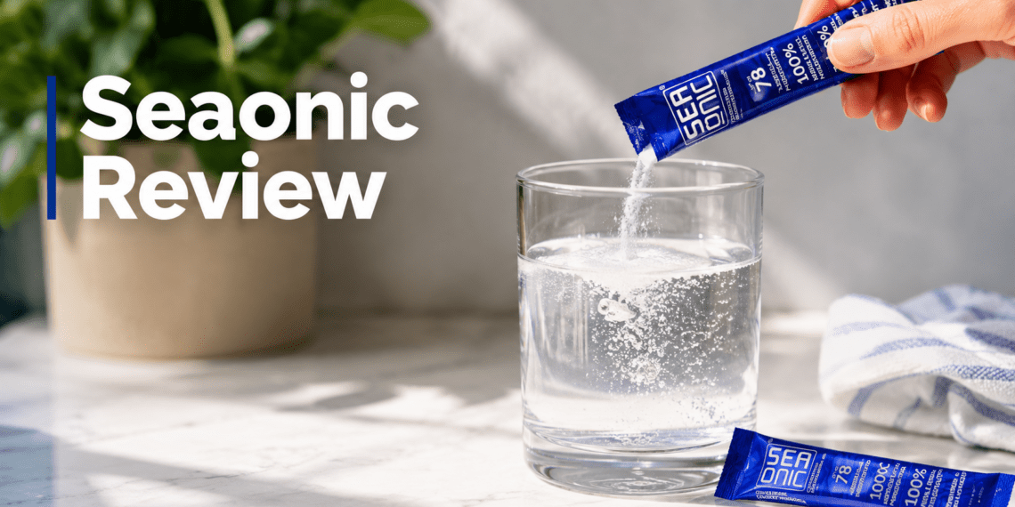 Seaonic Review (2026): Are Ocean-Sourced Electrolytes The Ultimate Hydration Hack? 5 A person pouring a Seaonic liquid marine plasma sachet into a glass of water for pure hydration