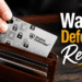 Wallet Defender RFID blocking card being placed into a leather wallet
