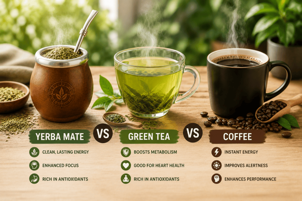 Yerba Mate vs Green Tea vs Coffee
