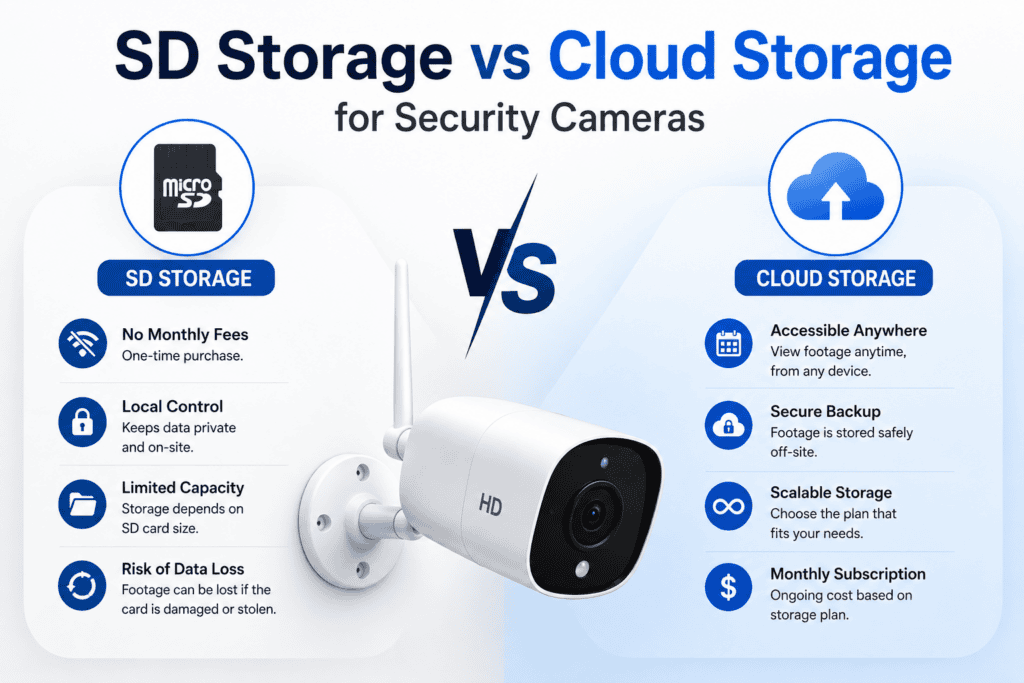 SD card vs cloud storage security camera